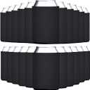 TahoeBay Blank Beer Can Cooler Sleeves (50-Pack) Bulk Sublimation Blanks for Vinyl Plain Collapsible Foam Can Sleeves Coolers Soda Cans and Bottles Custom Drink Assorted Solid Color (Black)