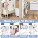 Baby Bathtub with Foldable Changing Table, Standing Infant Bath Tub for Newborn Toddler Shower, Portable Diaper Changing Station with Stand