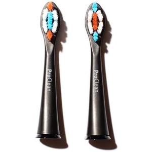 ProClean Replacement Brush Heads - Compatible with Brio SmartClean, Smaller Size for Hard-to-Reach Areas, Gentle Bristles, Pack of 2, Black