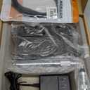 7W 1W Long Range FM Transmitter with LCD & 3.5mm Audio Cable - Ideal for Drive-in Church, School & Supermarket Events, Light Shows & Fireworks Display - Black