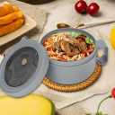 28 oz Soup Bowl with Handles, Microwave Ramen Bowl with Lid for Soup and Instant Noodles,Oatmeal, Gumbo, Salad,BPA Free (Rock Grey)