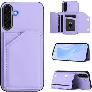 LEMAXELERS Compatible with Samsung Galaxy A26 5G Wallet Case with Credit Card Holder Premium Leather Magnetic Clasp Kickstand Shockproof Protective Phone Cover for Galaxy A26 5G. Purple FG