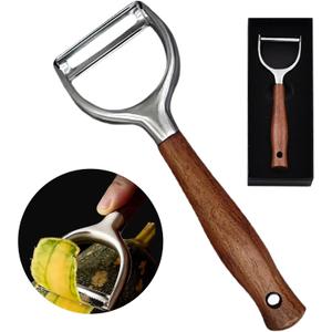 Professional Vegetable Peeler,Peelers For Kitchen Ultra Sharp 304 Stainless Steel Durable Blade,Quick Peeling Apple Carrot Potato Peelers,Ergonomic Natural Non-Slip Wooden Handle