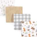 Hudson Baby Unisex Baby Cotton Flannel Receiving Blankets, Woodland, One Size