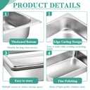 Zubebe 8 Pcs Hotel Pans Stainless Steel Steam Table Pan 1/1 Full Size 4 Inch Restaurant Steam Table Pan Deep Metal Food Tray Commercial Food Pans for Restaurant Party Buffet Catering
