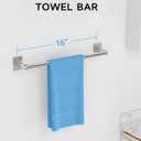 KLJKPA Brushed Nickel Bathroom Accessories Set, 4 Pieces Bathroom Hardware Set, 16 inch Towel Bar, Towel Racks for Bathroom, Robe Towel Hooks, Toilet Paper Holder Wall Mounted