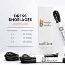 BB BROTHER BROTHER Dress Shoe Laces (3 Pairs) Round Waxed 100% Cotton Oxford Shoelaces (32 (81 cm), Black)
