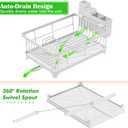 Kmiectse Dish Drying Rack - Space-Saving Small Dish Rack for Kitchen Counter, Rust-Resistant Kitchen Drying Rack, Compact Dish Drainer Organizer with Utensil Holder for Home Kitchen, White