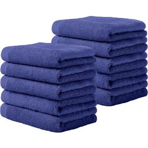 Yoofoss Luxury Washcloths Towel Set 10 Pack Baby Wash Cloth for Bathroom-Hotel-Spa-Kitchen Multi-Purpose Fingertip Towels & Face Cloths - Dark Blue