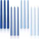 Viyffo 10 Inch Taper Candles Blue Set of 12 Unscented, Dripless, Smokeless Long Tall Tapered Candlesticks Wedding Home Decor Dinner Natural Color Series
