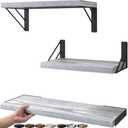 BAYKA Wall Shelves for Bedroom Decor, Floating Wall Shelves for Living Room Kitchen Storage, Wall Mounted Rustic Wood Floating Shelves for Kids Books,Corner Shelves for Bathroom(White，Set of 3)