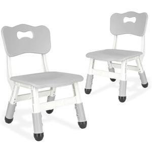 JIAOQIU Kids Chair Adjustable Height Children Chairs Suitable for Children Age 2-8 with Foot Covers for Home Classroom Kindergarten and Children's venues Two-Pack