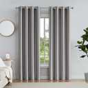 Melodieux Grey Blackout Curtains 63 Inch Length for Bedroom, Thermal Insulated Energy Saving Grommet Embossed Satin Drapes with Black Lining, 52 by 63 Inch, 2 Panels