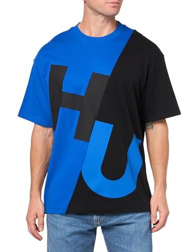 Block Logo Cotton T-Shirt, Black Jade/Cobalt, XL