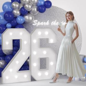 4FT 26 Marquee Numbers, Large Light Up Numbers 26 for 26th Birthday Decorations