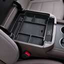 EDBETOS Full Size Center Console Organizer Tray Compatible with 2021-2026 Chevy Tahoe/Suburban and 2021-2024 GMC Yukon, Fit Standard Console with Charging Socket Only, NOT for Power Sliding Console. (Black)