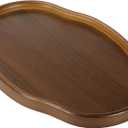 Bamboo Wood Serving Tray, 14.57 Inch Irregular Decorative Serving Trays Platters for Home,Party,Coffee Table,Dining Table & Countertop