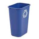 Rubbermaid Commercial Products Deskside Recycling Can, 10.25-Gallon/41-Quart, Blue Recycling Symbol, Plastic, for Bedroom/Bathroom/Office/Under Desk/Sink