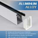 100% Blackout U-Channel Aluminum Light Blocking Strip for Window Shades Roller and Blinds Both Sides Tracks for Blackout Shades Easy to Install Great for Bedroom Nursery (White-4pcs, 58.5")