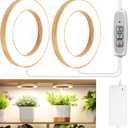 LORDEM 6.3" Bamboo Ceiling Grow Light for Indoor Plants, 144 LEDs Full Spectrum Grow Lamp, Under Cabinet Plant Light with 4/8/12H Auto Timer, 3 Switch Modes, 4 Dimmable Brightness Levels, Dual Head