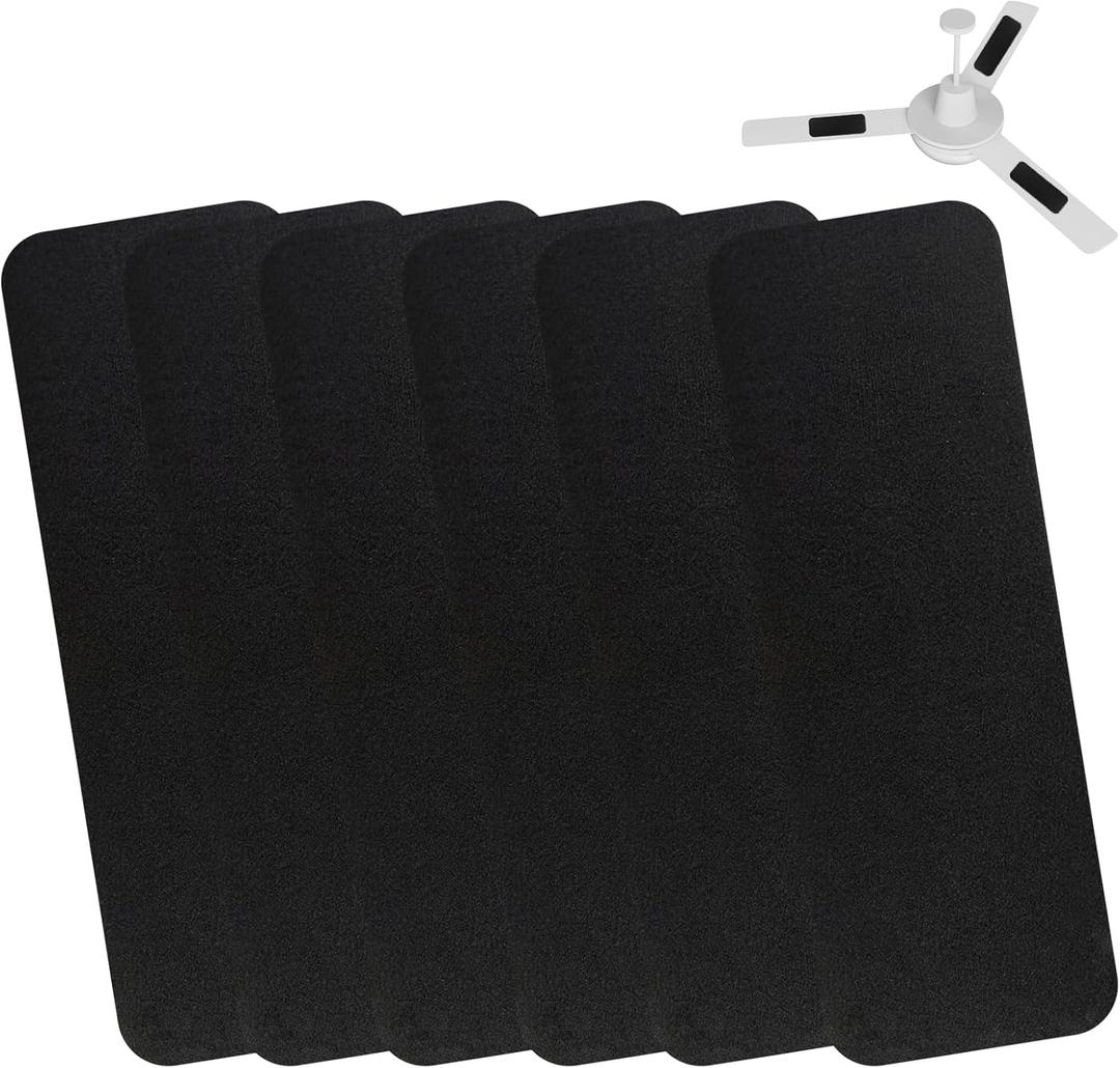 Ceiling Fan Filters for Blades, 6 Pcs Activated Coconut Shell Carbon Ceiling Fan Air Purifier Pads,Fibrous Carbon Fan Air Purifier Pads