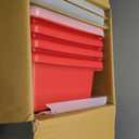 ECR4Kids Square Bin with Lid, Storage Containers, Red, 4-Pack