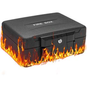 XPEDITION Small Fireproof & Waterproof Safe – Portable Home Document Box, Key Lock, Ergonomic Handle, 1-Hour Fire Protection at 1700°F, 72-Hour Waterproof, Compact Size