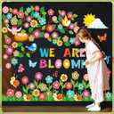 Pajean 161 Pcs Spring Bulletin Board Decorations Spring Classroom Tree Bulletin Board Colorful Flowers Butterfly Leaf Bird We are Blooming Cutouts for Back to School Classroom Home Party Decor