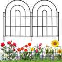 18 Pack Decorative Garden Fence Animal Barrier: 22 in(H) x 18 ft(L) Border Flower Rabbit Garden Fencing Small Arched Rustproof Metal No Dig Fence Landscape Decor for Yard (18 Panels - 17 in(H) X 20.00 ft(L), Black)