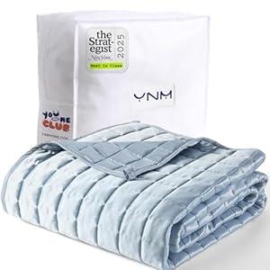 YnM Cooling Weighted Blanket for Adults, 20lbs Heavy Bed Throw Comforter with 100% PE Fabric, Ideal for Hot Sleepers or Summer Days(88x104 Inches for Queen/ King Bed, 20 Pounds, Blue)