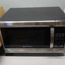 Emerson MW1338SB Countertop Microwave Oven, 6 Pre-Programmed Settings, Removable Glass Turntable, Child Safety Lock, 1.3 Cu ft, 1000W, Stainless Steel