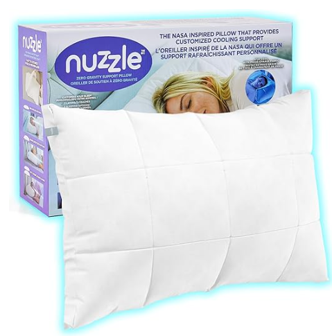 Nuzzle Cooling Adjustable Pillow for Side Sleepers, Luxury Standard Size Bed Pillow Hotel Collection - Best Adjust Height Soft Firm Pillow for Back, Stomach or Side Sleepers - Home Gifts