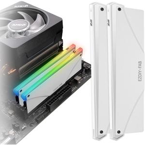 EZDIY-FAB 5V ARGB Memory RAM Cooler DDR Heatsink for DIY PC Game MOD DDR3 DDR4- White (Compatible with Aura Sync, RGB Fusion and Mystic Light Sync)-2 Pack-PI061