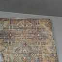 Bavni Runner Rug 3x8 Machine Washable Vintage Distressed Print Ultra-Thin Chenille Hallway Bedroom Kitchen Entrance Accent Rug, Low Pile Lightweight Non Slip with Gripper, Sage/Charcoal