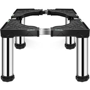 Mini Fridge Stand with 4 storage Feet (11.4"-12.6" High), Adjustable Base Tray Anti-Vibration for Mini Refrigerator Stand Washing Machine Stand Pedestal Dryer Dishwasher AC, Max Load 340LBS