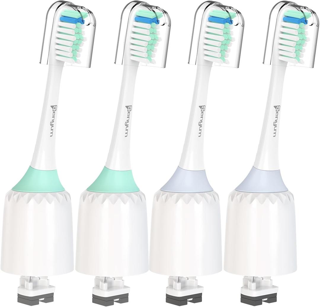 Toothbrush Heads for Philips Sonicare Replacement Heads E-Series, Essence, Xtreme, Elite, Advance and CleanCare Screw-On Electric Handles, Brush Heads for Philip Sonic Care, 4 Pack