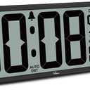 WallarGe 14.5'' Large Digital Wall Clock Battery Operated with Jumbo Numbers, Temperature and Date - Easy to Read and Set, Auto DST