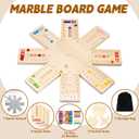 Wooden Board Game, The Wooden Board Can Provide a Gaming Experience for 2 to 8 Players, Featuring 3 Central Hubs, 32 Marbles, and 16 Dice. It is Suitable for Family and Friend Gatherings Board Games