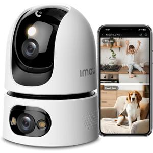 Imou 6MP Security Camera Indoor, Dual-Len 360Pan-Tilt Baby Monitor Pet Camera for Home Security, 2.4/5GHz WiFi, Work with Alexa & Google Home, Color Night Vision, Human/Pet Detection, No Monthly Fees
