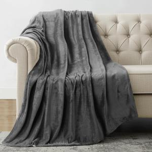 Utopia Bedding Fleece Blanket Throw Size Grey 300GSM Luxury Anti-Static Fuzzy Soft Microfiber Blanket for Couch, Sofa and Bed (60x50 Inch)