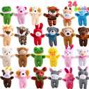 JOYIN 24 Pcs Mini Animal Plush Toys, 3 Stuffed Animal Bulk for Kids Birthday Party Favors, Presents, Pinata Fillers, Goodie Bag Fillers, School Prizes, Valentine's Day Party Supplies