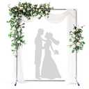 Wedding Arch Backdrop Stand,7x6 FT Metal Arch Backdrop Stand for Ceremony, Stainless Steel Square Backdrop Stand for Parties,Wedding,Birthday,Anniversary,Baby Shower,Garden Decorations