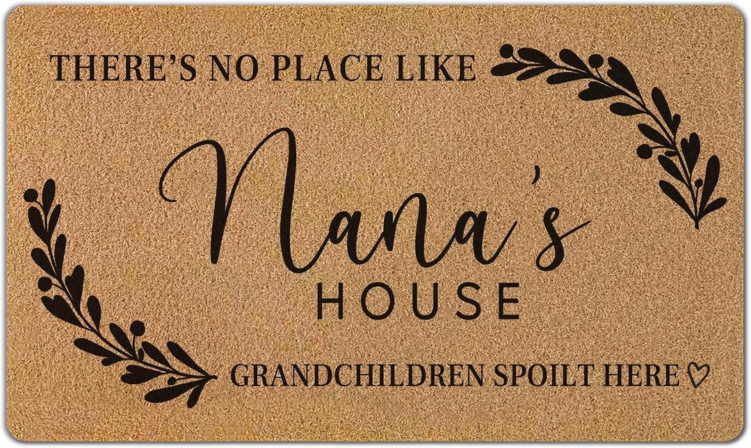 Nana's House Gifts Door Mat, Mother's Day Birthday Gifts for Nana from Grandkids, Housewarming Gifts for Grandma Women, Grandmother Gifts Front Door Mat Rug Outdoor Entrance, 30x17 Inch