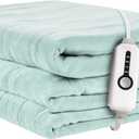 Electric Heated Blanket 72"x84" Full Size, Soft Coral Fleece with 4 Heating Levels and 10 Hours Auto-Off, Machine Washable, Cozy Plush Fabric for Home, Mint Green (009-light Green)