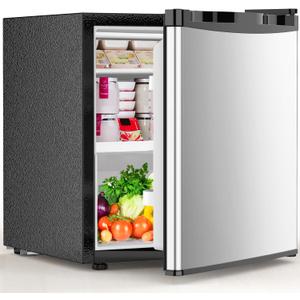 Electactic 1.6 Cu.ft Mini Fridge with Freezer, Compact Single Reversible Door Refrigerator, Adjustable Thermostat, Ultra Quiet, Energy Efficient for Office, Dorm, Bedroom, Apartment -Silver