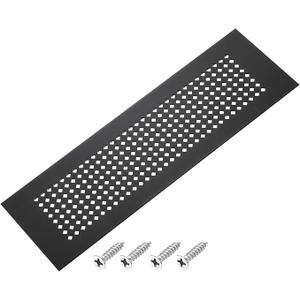 PATIKIL 3.25" x 13.75" Door Air Vent Cover, Aluminum Grille Ventilation Cover Louvered Diamond Hole with Mounting Screws for Cabinet Wardrobe Door, Black