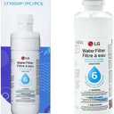 LG LT1000P - 6 Month / 200 Gallon Capacity Replacement Refrigerator Water Filter (NSF42, NSF53, and NSF401) ADQ74793501, ADQ75795105, AGF80300704, or AGF80300705 White