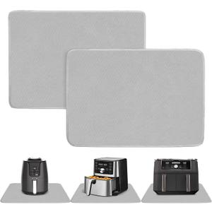 Heat Resistant Mats for Countertop - Firproof 16x24 in Heat Resistant Mats for Air Fryer - Kitchen Countertop Protector for Air Fryer, Coffee Maker, Stand Mixer, Toaster, Oven 2PCS - Grey (Gray)