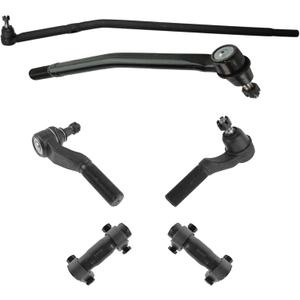 TRQ Front Steering Kit Drag Link Tie Rod Tie Rod Adjusting Sleeve Compatible with 2008-2014 Ford E-150 E-250 2008-2019 E-350 Super Duty E-450 Super Duty