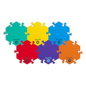 FluentPet HexTiles - Bold 6-Pack | Accessory Dog and Cat Button Learning Kits | Can Hold Up to 6 Buttons | Soft, Durable, and Non-Slip | Gift for Pet Lovers | Comes in 12 Colors